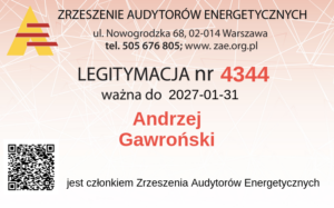 Legitymacja certyfikat energetyczny